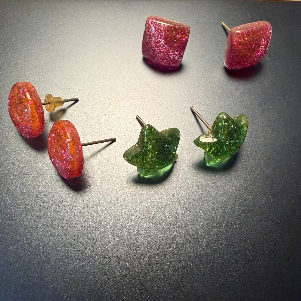 Glitter Jelly Stud Earrings